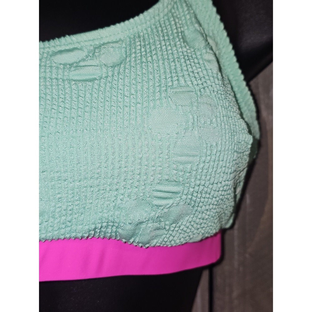 NWT Cupshe Green & Pink Scoop Midkini Top & Banded Bottoms Bikini Set Size M - Picture 5 of 15